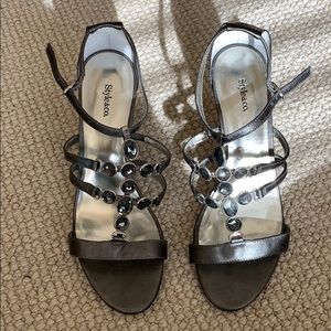 Style and Co silver sandals